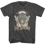 Def Leppard T Shirt Let's Get Rocked Mens Short Sleeve T Shirts Classic Rock Vintage Style Graphic Tees, Smoke, Large