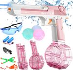 Electric Water Gun with Lighting Effects, Automatic Electric Water Guns Pistol Up to 32 FT Range, 434CC+58CC High Capacity Squirt Guns Kids Adults Outdoor Activity Summer Swimming Pool Party Beach