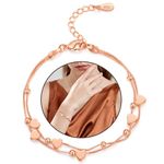 XOEMEL Rose Gold Bracelet for Women Charm Bracelets for Womens Heart Bracelets Ladies Bracelets Gold Plated Bracelet Women's Jewellery