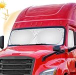 Vepagoo Semi-Truck Sun Shade for Windshield and Side Window, Sun Shade for Semi Truck, Truck Sun Protector Block UV Ray, Truck Sun Screen, Best for Semi, Commercial & Big Rig Truck, RV.（163 X 36 in）