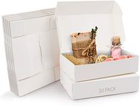 Kurtzy 20 Pack White Kraft Gift Boxes - Box Measures 19 x 11 x 4.5cm (7.48 x 4.33 x 1.77 inches) - Easy Assemble Rectangle Presentation Favour Present Box - Parties, Birthdays, Weddings, Holidays