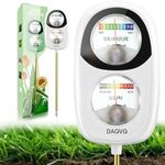 DAQVQ 2-in-1 Moisture Meter for Plants, Soil Moisture Meter & PH Meter, Large Dual-Screen Soil Test Kit, Essential Garden Tools for Indoor/Outdoor Plant, Lawn, Farm, No Battery Needed