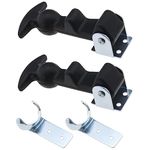 YINETTECH 1 Pair Rubber Hood Catch Elastic Flexible T-Handle Hasp Draw Latches with Stainless Steel Brackets for Tool Box Truck Automotive Vehicle Engine Hood