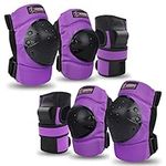 Adult & Kids Knee Pads Elbow Pads Wrist Guards Protective Gear Set for Roller Skates Scooter Inline Skating Cycling BMX Bike Skateboard Riding and Outdoor Extreme Multi-Sports