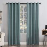 Sun Zero Columbia 2-Pack Thermal Energy Saving 100% Blackout Grommet Curtain Panel Pair, 50" x 84", Misty Blue