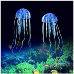 WishLotus Jellyfish Fish Tank Decorations, Simulation Jellyfish Plant Ornament, Fish Tank Jellyfish Glow Decorations, Fish Tank Decorations Suitable for Various Fish Tank/Aquarium (Blue)