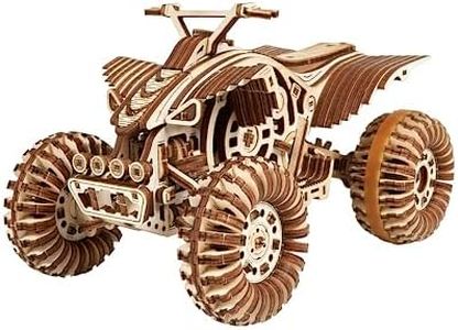 Wood Trick Quad Bike 3D Wooden Puzzles for Adults and Kids to Build - Rides up to 30 ft - Wooden Model Car Kits to Build for Adults - Model Kits for Adults - Challenging Project Hobby Kits