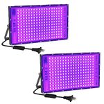 150W LED Black Light 2 Pack, Black Lights for Glow Party, Ultra Thin Black Lights Flood Lights with On/Off Switch, Glow in The Dark, for Party, Halloween, Body Painting