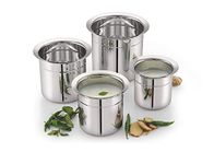 Mukti Premium Stainless Steel Milky Mist Pot,Container,Pot for Storing Milk,Butter Milk,Ideal for Home & Kitchen,Pack of 4-300,450,600,900ml