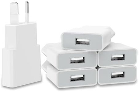 6Pack USB Charger, 5V 1A Slim USB Power Plug Adapter Socket Charging Plug for iPhone, Samsung Mobile Phone,MP3, eBook Reader and More (White)