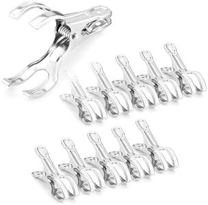 Samhopo 60-Pack Extra-Large Opening Garden Clips, Heavy Duty Stainless Steel Greenhouse Clamps for 3/4" to 2" Pipe - Securely Grips Row Cover, Frost Blanket, Bird Netting & Shade Cloth in High Winds