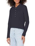 Tommy Hilfiger Women's Long Sleeve Polo Shirt, Sky Captain, L