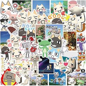 SHOWSUP 50Pcs Toro Inoue Cat Kawaii Stickers for Laptop Water Bottle Bike Skateboard Luggage Computer Snowboard Gifts for Kids Girls Teens(Toro Inoue Cat), s-5