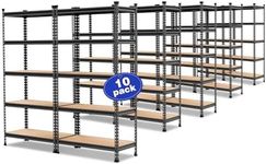 WORKPRO 5-Tier Metal Storage Shelving Unit, 36”W x 18”D x 72”H, Adjustable Storage Rack Heavy Duty Shelf with Particle Board, 4000 lbs Load Capacity (Total) for Garage Warehouse, Pack of 10