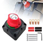 Battery Disconnect Switch 12V 24V 48V Master Isolator Cut Off Switch for Marine Boat Car Truck ATV RV Vehicles Camper Trailer(On/Off)