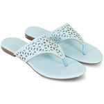 DFR Flipflops for Women and Girls Daily Use Ethnic Comfortable Slippers Flip Flops chappals, Color – Sky Blue, UK Size 5