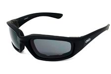 Global Vision Eyewear Motorcycle Wraparound Sunglasses with E.V.A Foam Padding Complete with Free Microfibre Storage Pouch.