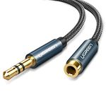 UGREEN 3.5mm Headphone Extension Cable Nylon-Braided Stereo Male to Female Extender Lead Earphone Jack Aux Cord Compatible with TV Car Audio Laptop Phones MP3 iPad iPod Speaker Amp(5M)