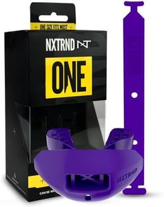 Nxtrnd One Football Mouth Guard, Mouth Guard Football, Football Mouthpiece, Football Mouth Guard Youth, Kids, & Adults, 2 Straps Included, Compatible with Braces (Purple)