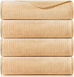 OLESTER 4 Pack Oversized Bath Towel Set 35in x 70 inches Brown Bathroom Towel Extra Large Bath Sheets for Shower Pool Beach Bathroom Super Absorbent Soft Quick Dry Towels (Brown-4PACK, 70 * 35)