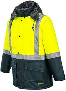 Huski K8044 Reflective Waterproof Freezer Jacket Yellow/Forest Green, Small