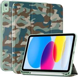 ProCase for iPad (A16) 11th Generation 11 Inch 2025/ iPad 10th Generation 10.9 Inch 2022 Case with Pencil Holder, Hybrid Cover with Soft TPU Back, Supports Touch ID, Auto Wake/Sleep -CamoNavy