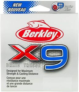 Berkley x9 Braid Superline, Crystal, 30lb Test | 45 LBC | 20.6kg, 328yd | 300m Fishing Line, Suitable for Freshwater and Saltwater Environments