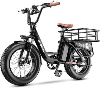 EUY Electric Bike for Adults for Black with Rear Basket