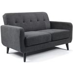 WeDoSofas - Elegant 2 Seater Sofa - Lavish Chenille Fabric Sofa, Ideal Sofa for Living Room or Sofa for Bedroom, Stylish Living Room Sofa, Sofa for Bedroom (Charcoal)