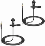 2-Pack Lavalier Lapel Microphone Compatible with Sennheiser Wireless System Bodypack Transmitter, Omnidirectional Condenser Mic for YouTube, Lectures, Living Performance