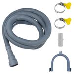 Washing Machine Drain Hose, 20 Feet Flexible Corrugated Washer Drain Hose, Dishwasher Drain Hose Extension Kits with 1 Extension Adapter and 2 Hose Clamps U-Bend Hose Holder