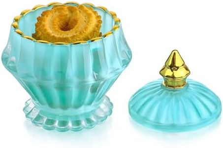 kanpura Blue Vintage Glass Candy Cookie Jar, Glass Apothecary Jar with Lid,Cookie, Candy, Decorative Kitchen Storage Jar for Wedding & Home Decor Centerpiece