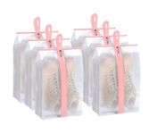 Lify Travel Shoe Bag with Handle and Zipper Closure for Travel and Home Use as Soccer Shoe Bag - Waterproof, Dustproof, Transparent- 6 Piece Pack (Baby Pink (6Pcs))