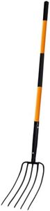 Nohovu 5 Tine Pitchfork for Gardening, Heavy Duty Pitchfork with Fiberglass Handle, Garden Fork for Mulching, 58 Inches