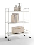 SunnyPoint Metal Rolling Organizer Utility Craft Cart (Large, WHT)