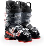 Nordica Junior Speedmachine J 4 Durable Comfortable Warm High-Performance All-Mountain Touring Ski Boots with 4 Buckles, Black/Anthracite/Red, 25.5