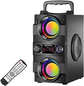 TENMIYA Bluetooth Speaker, 40W(60W Peak) Portable Bluetooth Speakers Wireless Stereo Rich Bass Speakers Built-in 8000mah Battery with Double Subwoofer Outdoor Party Speakers Support FM Radio
