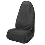Leader Accessories Grey Waterproof Sweat Towel Front Bucket Seat Cover for Car Trucks SUV Anti-Slip Backing Machine Washable Fitness Gym Extreme Crossfit Triathlon Beach Surfing Outdoor Water Sports