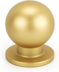 10 Pack Haliwu/Brushed Brass Cabinet Knobs, Brass Drawer Knobs Gold Knobs for Cabinets Dresser Knobs