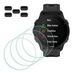 Screen Protector for Garmin Forerunner 935 Smartwatch [4 Pcs] + Anti-dust Plugs 5Pcs, MTHGH Tempered Glass 9H Hardness Anti-Scratch Sensitive Touch Bubble Free Film Ultra-Thin Protective Cover