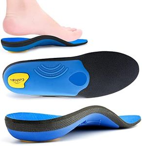 Plantar Fasciitis Medium Arch Support Orthopedic Insoles Flat Feet Heel Pain Shock Absorption Comfortable Insoles, Blue, MEN (8-8 1/2) | WOMEN (10-10 1/2) --270MM-10.63"