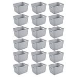 Sterilite 14"Lx8"H Rectangular Weave Pattern Tall Basket w/Handles for Bathroom, Laundry Room, Pantry, & Closet Storage Organization, Cement (18 Pack)