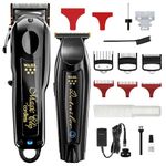 Wahl Cordless Barber Combo™ Clipper & Trimmer Bundle, Titanium Diamond Like Coated Blade, Lithium Long Life Battery, Salon & Barber Quality, Powerful Motor, Ultimate Quality