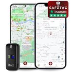 SafeTag Mini 4G - 4G LTE Rechargeable Mini GPS Tracker, Car, Van, Motorbike etc. 34-205 Countries, Real Time Tracking and Notifications, 7 Day Free Trial - Sim Included, 12 Month Warranty (4G)