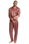 Undercover Mens Satin Pyjamas 981045 Burgundy XL