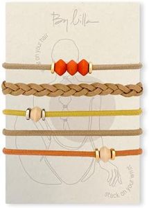 By Lilla Hair Ties No Damage - Galentines Gifts and Updo Hair Accessories - Decorative Ponytail Elastics - Vanity Stretch Bracelet Jewelry for Women - Boutique Fashion Stacks in Beads (Limestone)
