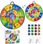 Yordawn 26 Inch Kids Dart Board Set Foldable Animal Theme Kids Dartboard with 16 Velcro Balls & 2 Hooks Double Sided Dart Games with Storage Bag Hanging Dartboard for Boys Girls Teen Indoor Outdoor