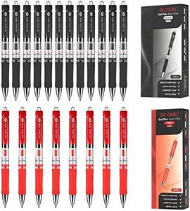 GC QUILL Penne a Sfera Roller con Inchiostro a Gel 12 Nere e 8 Rosse Combinazioni per Lavoro, Scrittura, Appunti, Studio, Journaling GC-GP20