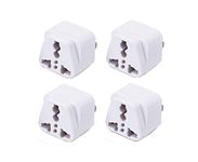 Prime deal 3-Pin Traveler Conversion Plug Convert EU US UK AU To India, Power Adaptor (White) - (Pack Of 4)