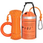 NTR Water Rescue Throw Bag with 50 Feet of Rope in 3/10 Inch Tensile Strength Rated to 1844lbs, Throwable Device for Kayaking and Rafting, Safety Equipment for Raft and Boat